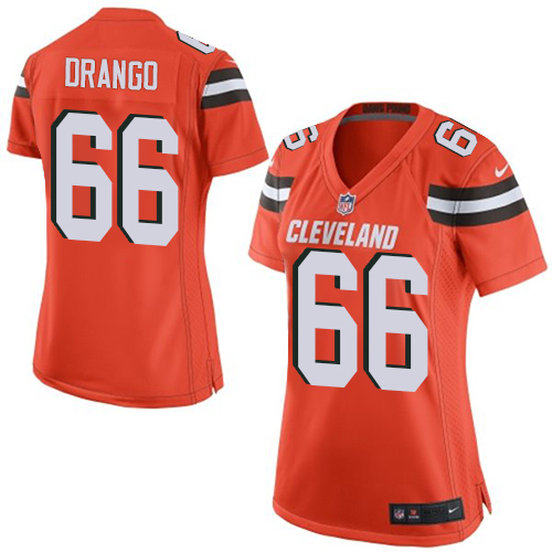 Women's Elite Spencer Drango Nike Jersey Orange Alternate - #66 NFL Cleveland Browns